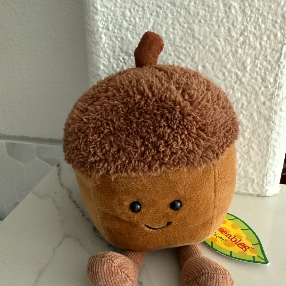 Jellycat Amuseable Smiling Acorn Plush - Brown